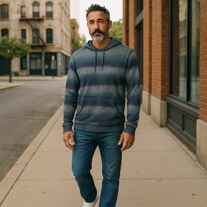ROWM Blue and Gray Hoodie